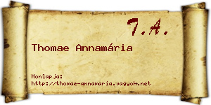 Thomae Annamária névjegykártya